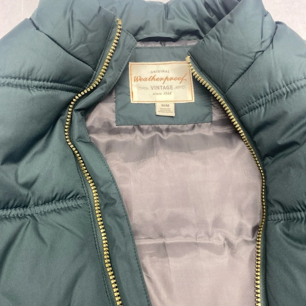 PUFFER VEST MENS MEDIUM GREEN WEATHERPROOF VINTAGE - Picture 3 of 10